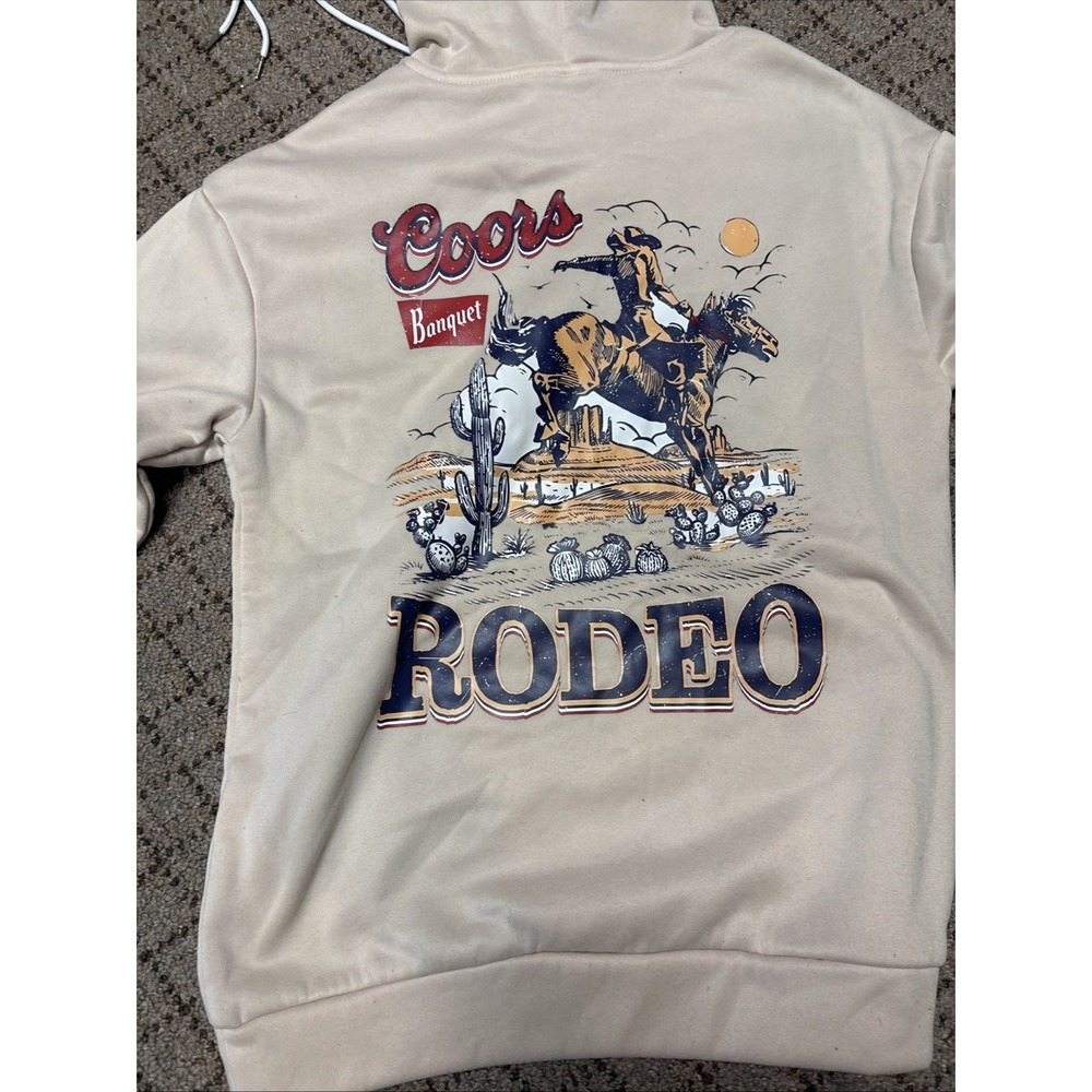 Coors Banquet Rodeo Hooded Sweatshirt Medium SEE PICS - Picture 5 of 5